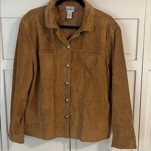 Chicos Tan Brown Suede Jacket Size 3